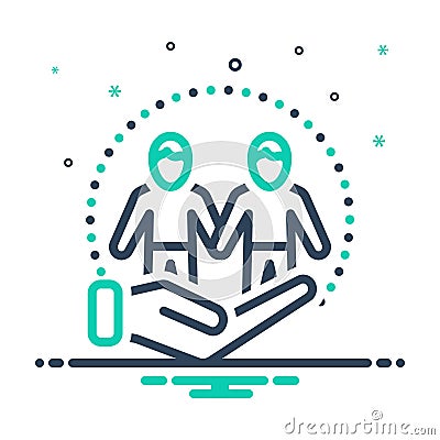 Mix icon for Humanity, mankind and quality Vector Illustration