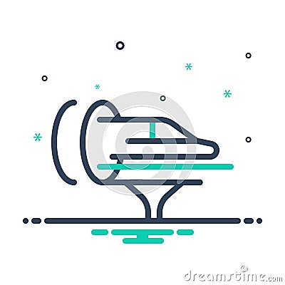 Mix icon for Hyperloop, train and vehicle Vector Illustration