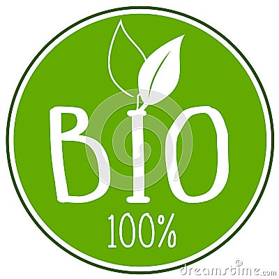 Icon Illustration with 100% bio Stock Photo