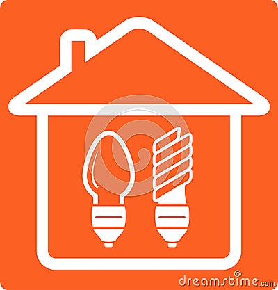 Icon with incandescent and mercury lamp Vector Illustration