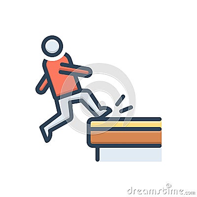 Color illustration icon for Incident, occurrence and slippery Cartoon Illustration