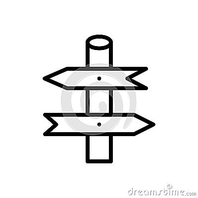 Icon Indicates Direction Path. Informer, Map, Location, Intersection, Route. Vector sign in simple style isolated on Vector Illustration