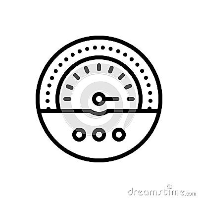 Black line icon for Indicating, pointing and dashboard Vector Illustration