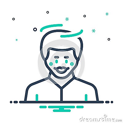 Mix icon for Innocent, candid and human Stock Photo