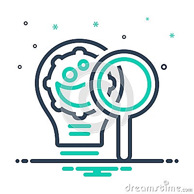 mix icon for Innovation Research, modernization and magnifier Vector Illustration