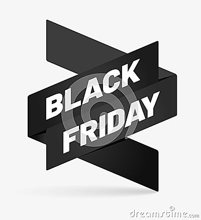 Icon with inscription BLACK FRIDAY and soft shadow Cartoon Illustration