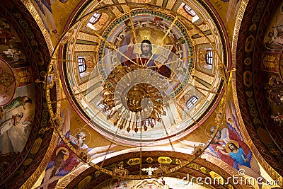 icon in the Inside of the Curchi Monastery, Orhei, Moldova, Europe Editorial Stock Photo