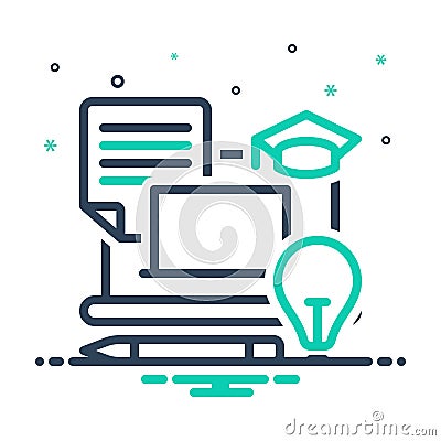 Mix icon for Instructional, informational and education Stock Photo