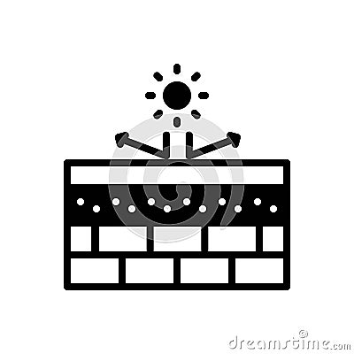 Black solid icon for Insulation, covering and cushioning Vector Illustration