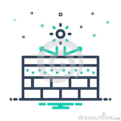 Mix icon for Insulation, covering and cushioning Vector Illustration