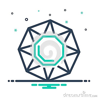 Mix icon for Jade, citrine and stone Stock Photo