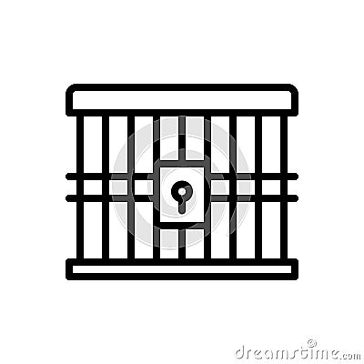 Black line icon for Jail, prison and criminal Vector Illustration