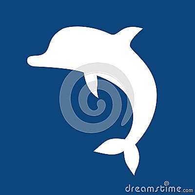 Icon jumping cute dolphin. Logo template. Sign dolphin. Sea symbol Cartoon Illustration