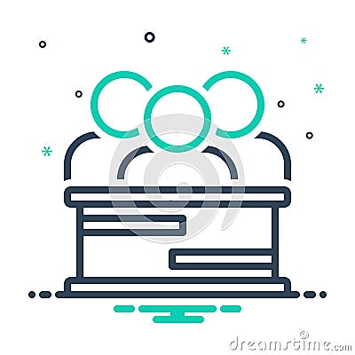Mix icon for Jury, peers and punch Vector Illustration