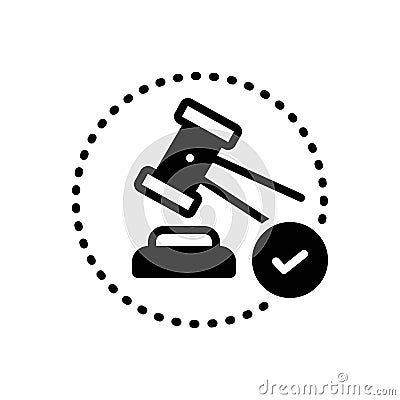 Black solid icon for Justify, legitimate and licit Stock Photo
