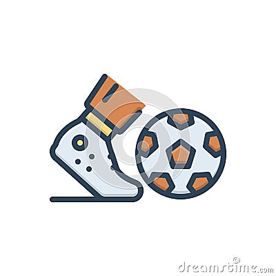 Color illustration icon for Kickball, activity and game Cartoon Illustration