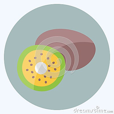 Icon Kiwi. suitable for Fruits and Vegetables symbol. flat style. simple design editable. design template vector. simple symbol Cartoon Illustration