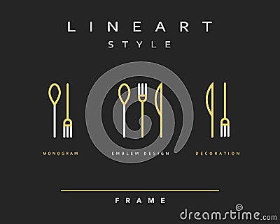 Icon knife, fork and spoon Vector Illustration