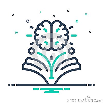 Mix icon for Knowledge, knowing and education Stock Photo
