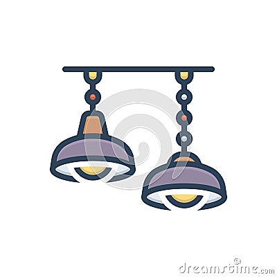 Color illustration icon for Lamps, light and pendant Vector Illustration
