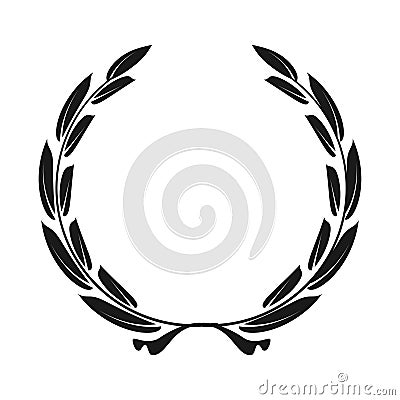 Icon laurel wreath - vector illustration Black Vector Illustration