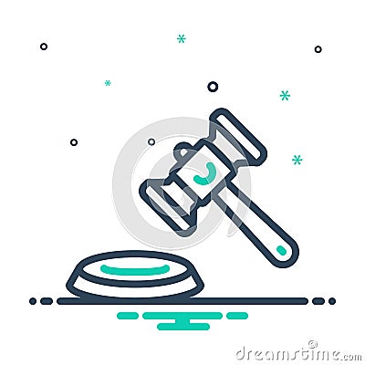 Mix icon for Lawsuit, legal and action Vector Illustration