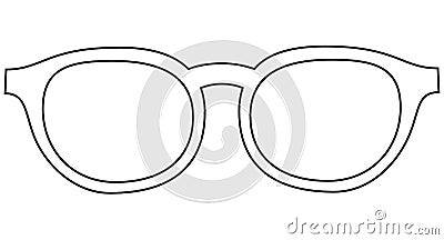 Icon line art poster man father dad day glasses, spectacles. Cartoon Illustration