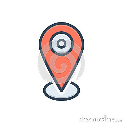 Color illustration icon for Location Pin, scene and venue Cartoon Illustration