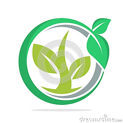 Icon logo with the concept of cultivation of plant Vector Illustration