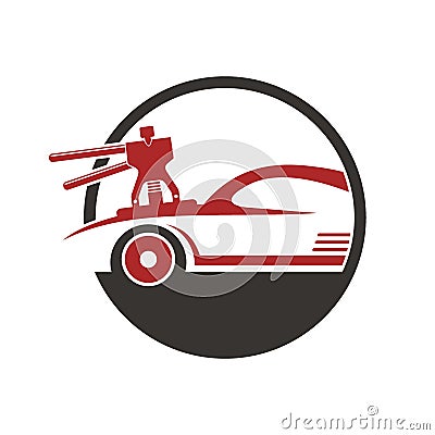 Sign of auto dent service Vector Illustration