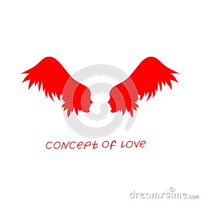 Icon of love. Vector illustration, metaphor of passion. Template for Valentine`s day. Vector Illustration