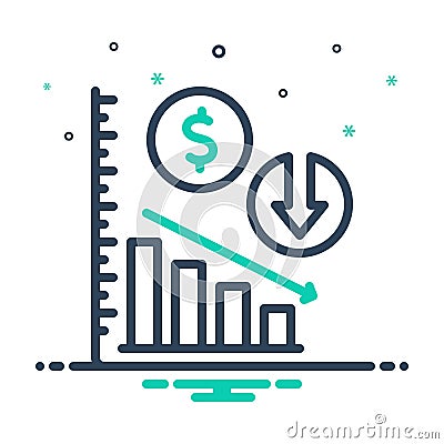 Mix icon for Lower, decreased and downward Vector Illustration