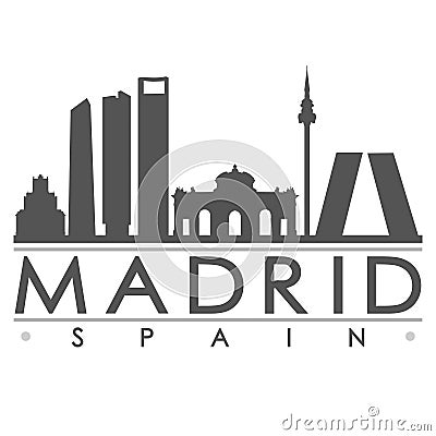 Madrid Silhouette Design City Vector Art Vector Illustration
