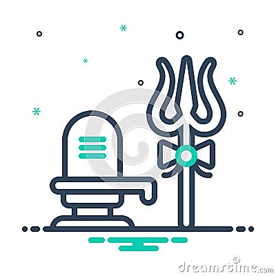 Mix icon for Maha Shivratri, mythological and lord Stock Photo