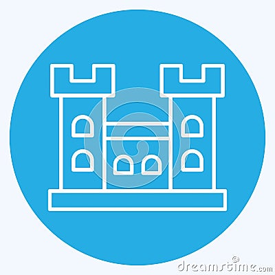 Icon Malahide Castle. related to Ireland symbol. blue eyes style. simple design editable. simple illustration Cartoon Illustration