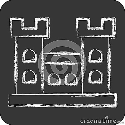 Icon Malahide Castle. related to Ireland symbol. chalk Style. simple design editable. simple illustration Cartoon Illustration