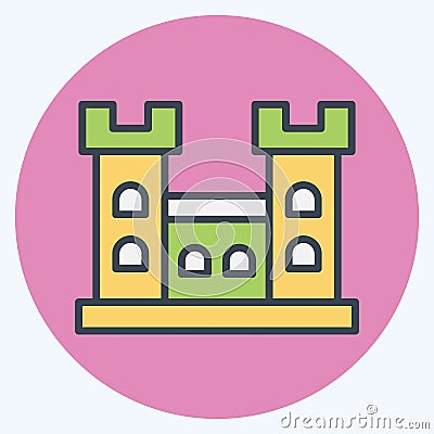 Icon Malahide Castle. related to Ireland symbol. color mate style. simple design editable. simple illustration Cartoon Illustration