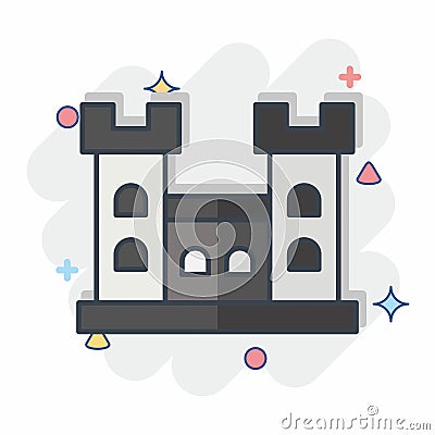 Icon Malahide Castle. related to Ireland symbol. comic style. simple design editable. simple illustration Cartoon Illustration