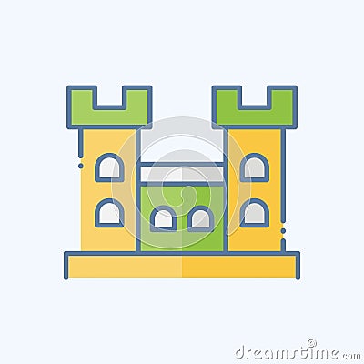 Icon Malahide Castle. related to Ireland symbol. doodle style. simple design editable. simple illustration Cartoon Illustration