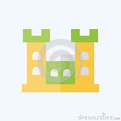 Icon Malahide Castle. related to Ireland symbol. flat style. simple design editable. simple illustration Cartoon Illustration