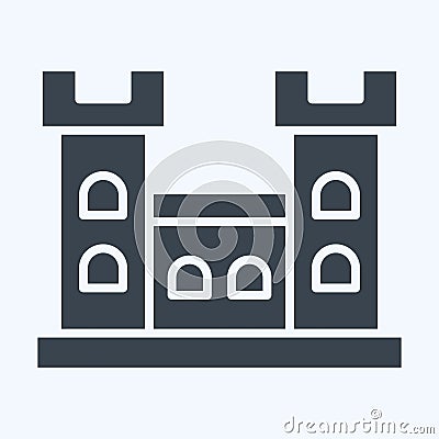 Icon Malahide Castle. related to Ireland symbol. glyph style. simple design editable. simple illustration Cartoon Illustration