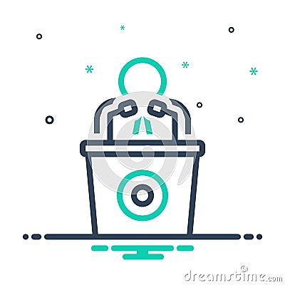 mix icon for Man Talking By A Speaker, conference and debate Vector Illustration