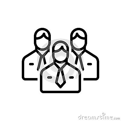 Black line icon for Managers, stewards and directors Vector Illustration