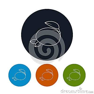 Icon Mango in the Contours Vector Illustration