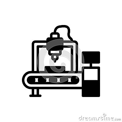 Black solid icon for Manufacturers, maker and proccessor Vector Illustration