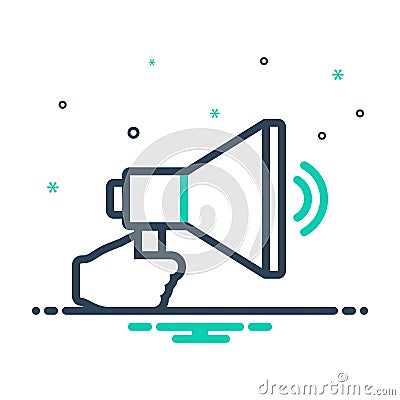 mix icon for Marketing, social media and megaphone Vector Illustration