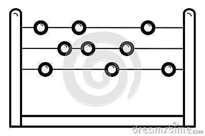 The icon of Math abacus with balls Vector Illustration