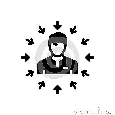 Black solid icon for Me, self and oneself Vector Illustration