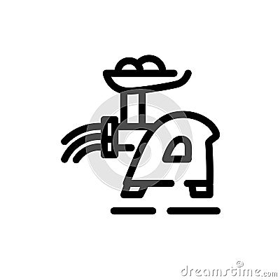 Icon of meat grinder. Kitchen appliances. Assistant in the kitchen. Vector icon isolated on white background. Fashionable linear i Vector Illustration