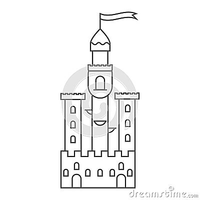 Icon medieval castle. Fairy tale tower. Vector Illustration